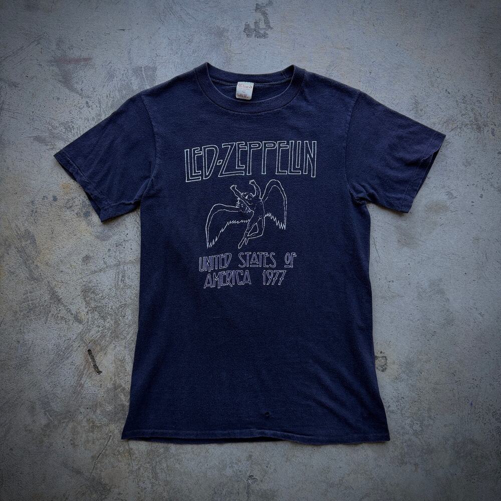 Original 70s Led Zeppelin 1977 USA Tour Tee CHED tag Size M